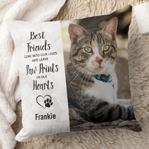 Custom Photo Pet Cat Memorial Throw Pillow