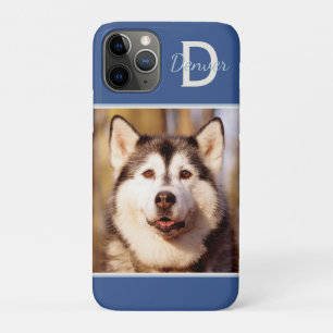 Custom Photo Pet Dog Cat Cute Monogram Photo iPhone 11 Pro Case