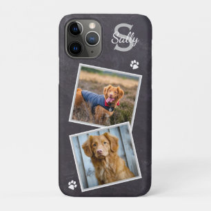 Custom Photo Pet Dog Cat Slate Marble Photo iPhone 11 Pro Case