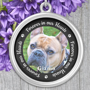 Custom Photo Pet Dog Memorial Silver Plated Necklace