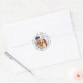 Custom Photo Pet Dog Wedding Save The Date Classic Round Sticker (Envelope)