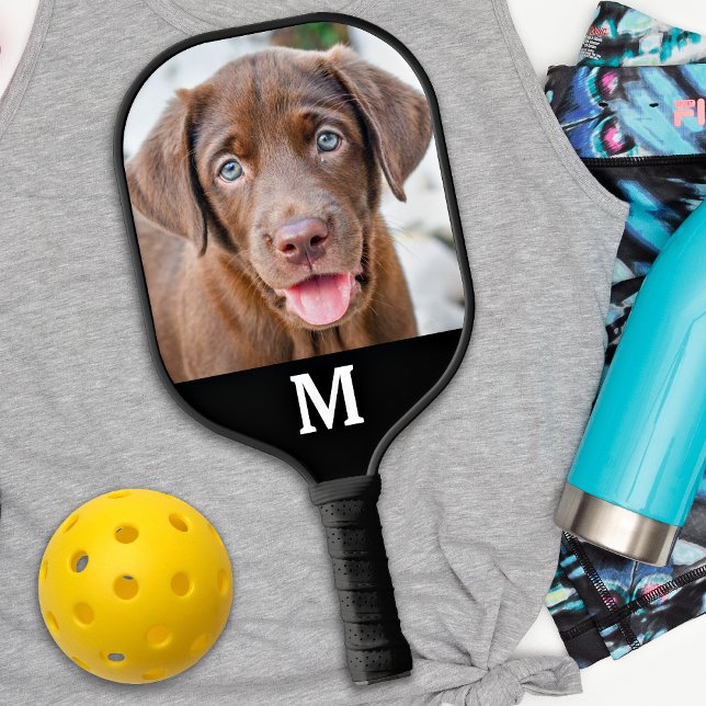 Custom Photo Pet Family Dog Personalized Monogram  Pickleball Paddle (Creator Uploaded)