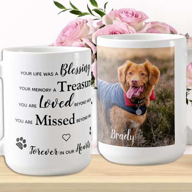 Custom Photo Pet Loss Gift Pet Memorial Coffee Mug (Creator Uploaded)