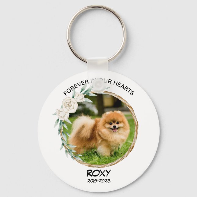 Custom Photo Pet Memorial Favour Loss of Pet Keychain (Front)
