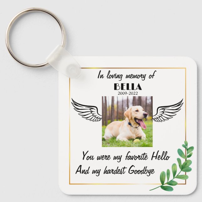 Custom Photo Pet Memorial Personlized Loss of Pet Keychain (Front)