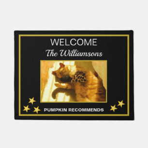 Custom Photo Pet Name Welcome    Doormat
