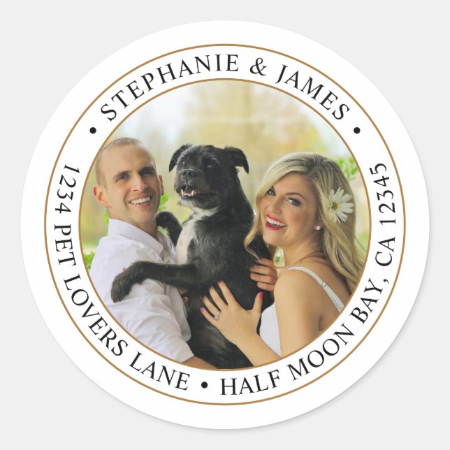 Custom Photo Pet Wedding Return Address Label (Front)