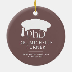 Custom Photo PhD Doctoral Degree Graduation Ceramic Ornament