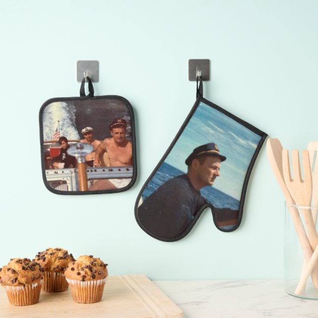 Custom Photo Picture Memory keepsake Oven Mitt & Pot Holder Set (Insitu(Hanging))