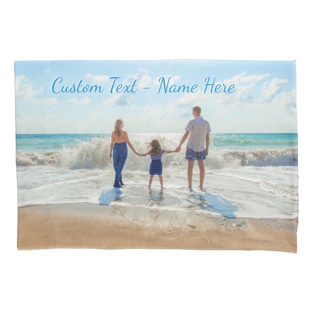 Custom Photo Pillow Case with Your Photos and Text (Front)