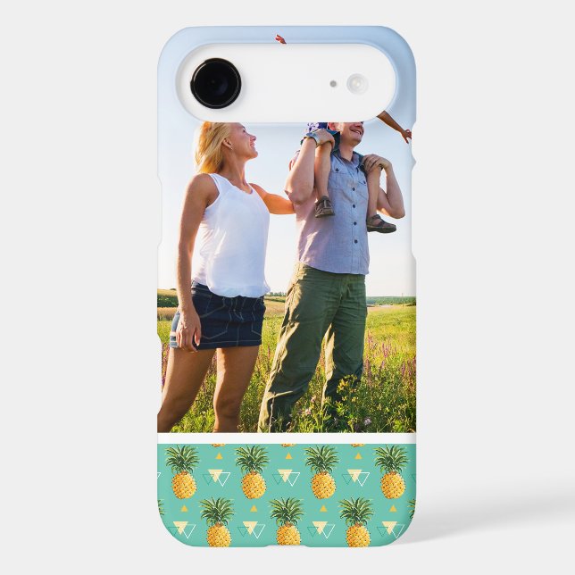 Custom Photo Pineapples On Geometric Pattern Case-Mate iPhone Case (Back)
