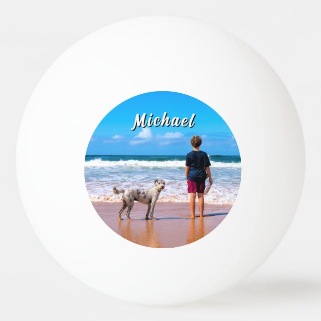 Custom Photo Ping Pong Ball Gift Personalized Name (Back)