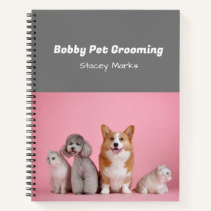 Custom photo pink and grey Spiral Notebook