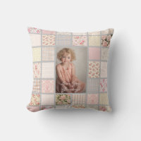 Custom Photo Pink & Gray Patchwork
