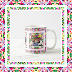 Custom Photo Pink Green Mother’s Day Mum Keepsake Coffee Mug