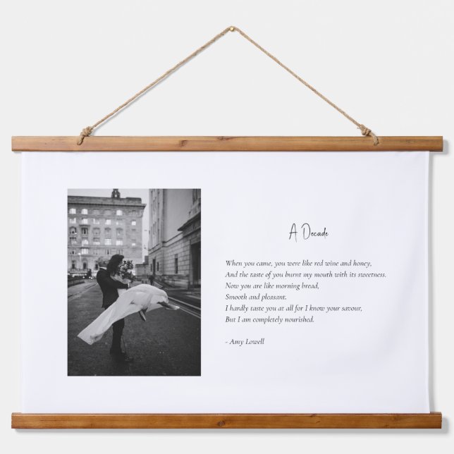 Custom Photo Poem Canvas Wedding Anniversary  Hanging Tapestry (Front)