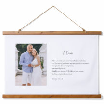 Custom Photo & Poem Script Magnetic Wood Hanging