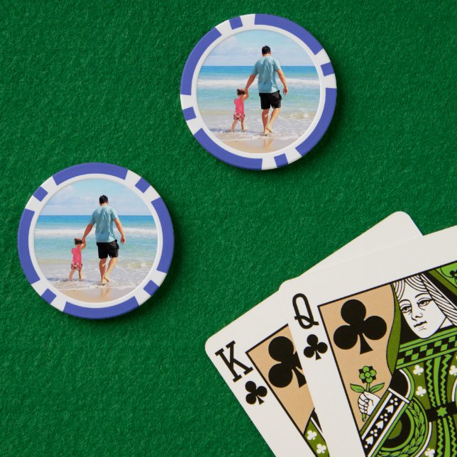 Custom Photo Poker Chips Gift with Your Photos (Poker Table (Double))