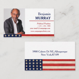 Custom Photo Political Campaign Business Card
