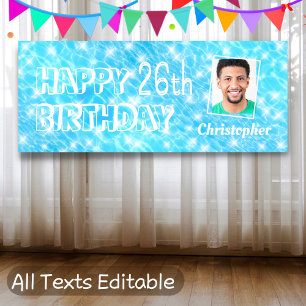 Custom photo Pool birthday party pool water ripple Banner