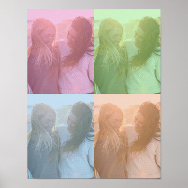 Custom Photo Pop Art Colour Block Poster (Front)