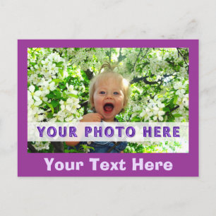 Custom Photo Postcards, Your TEXT below Picture Postcard