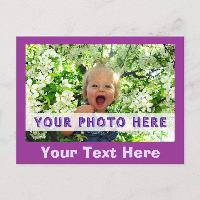 Custom Photo Postcards, Your TEXT below Picture Postcard (Front)