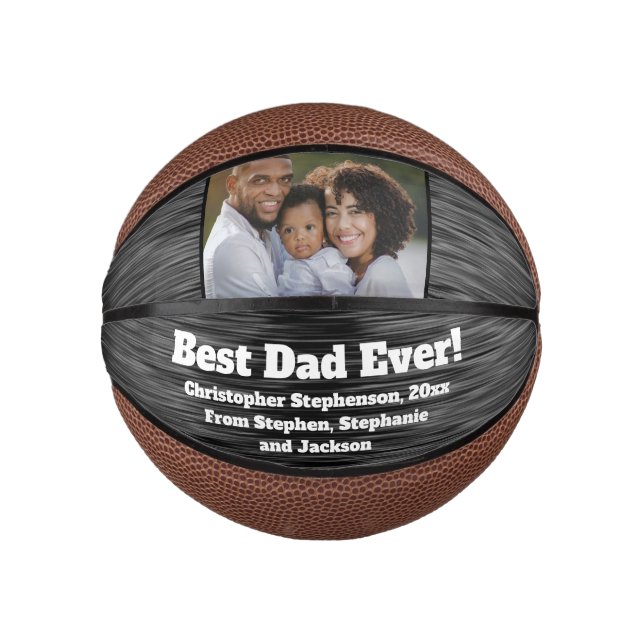 Custom Photo Printed Fathers Day Basketball Ball (Front)