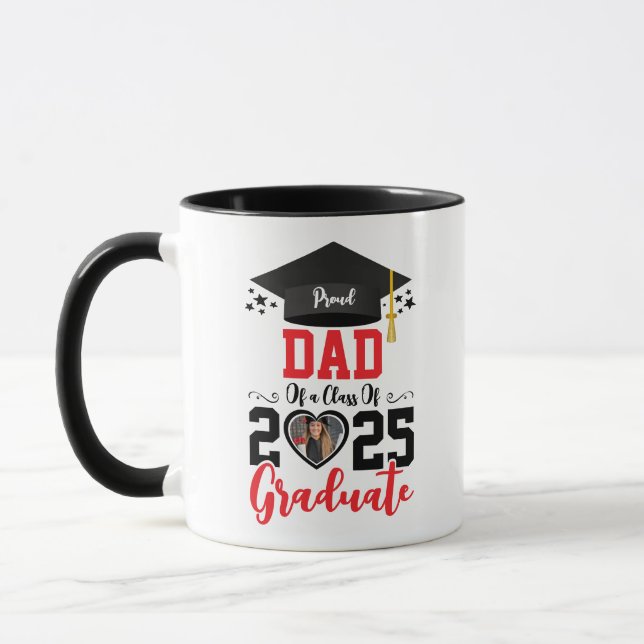 Custom Photo Proud Graduate Family 2025 Gifts Mug (Left)