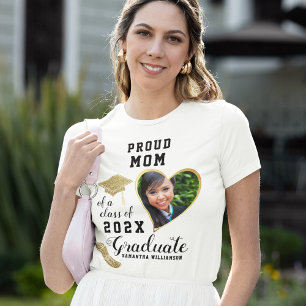 Custom Photo Proud Mom Class of 2026 Graduate T-Shirt