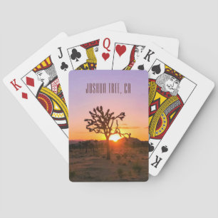 Custom Photo Purple Orange Joshua Tree Sunset Playing Cards