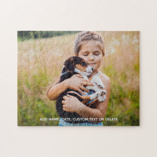 Custom Photo Puzzle With Custom Text Dog Child etc