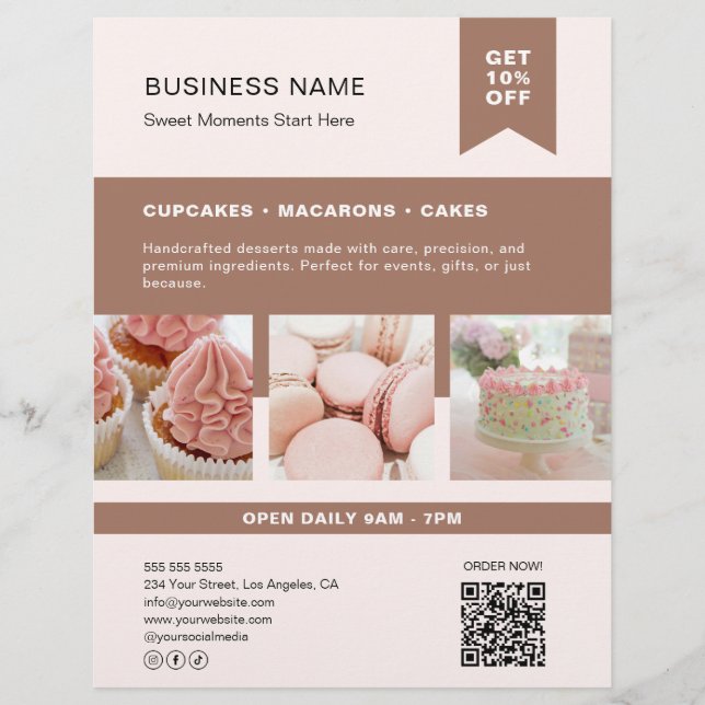 Custom Photo QR Bakery Flyer (Front)