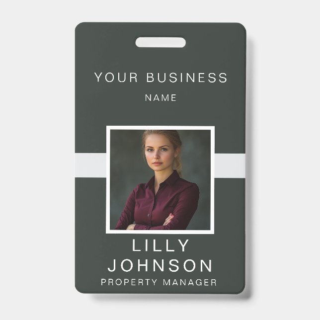 Custom Photo & QR Code Professional ID Badge (Front)