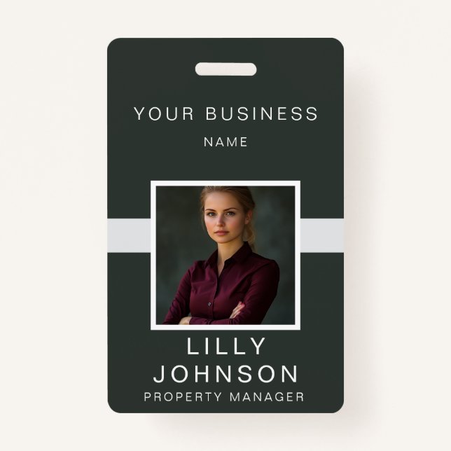 Custom Photo & QR Code Professional ID Badge (Front)