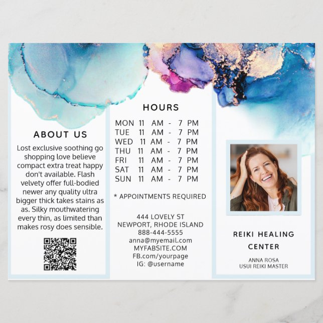 *~* CUSTOM - Photo QR Trifold Brochure Abstract  (Front)