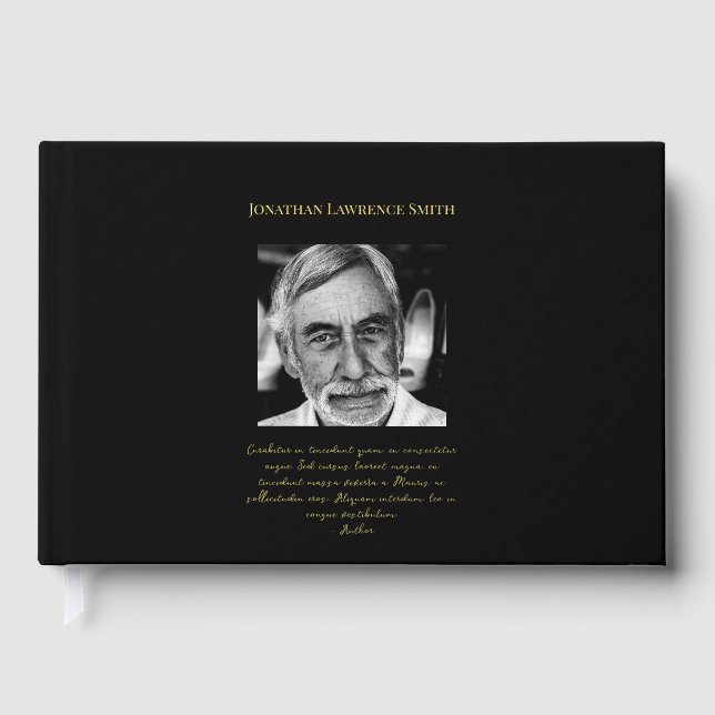 Custom photo quote celebration of life funeral guest book (Front)