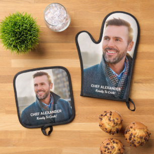 Custom Photo Ready To Cook Personalize Oven Mitt Oven Mitt & Pot Holder Set