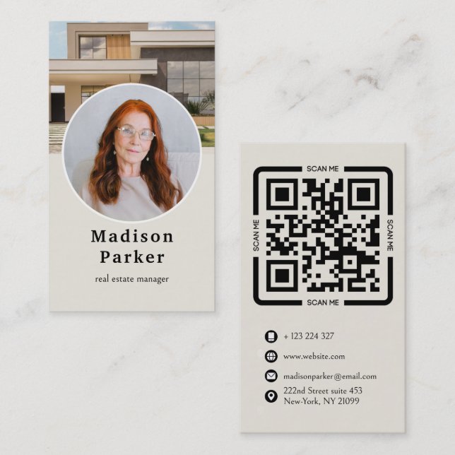 Custom Photo Real Estate Manager  Business Card (Front/Back)