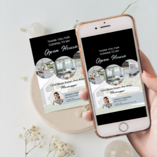 Custom Photo Real Estate Open House Thank You Card