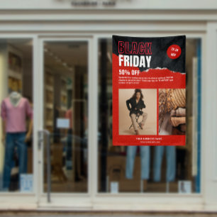 Custom Photo Red Black Friday Product Promo Banner