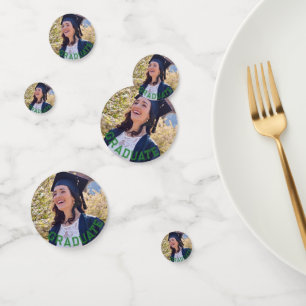 Custom Photo Red Graduation Party Table Confetti