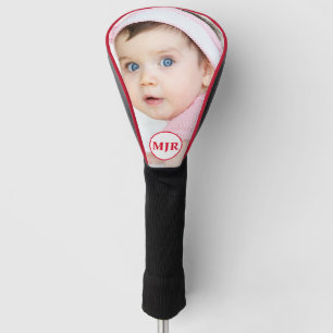 Custom Photo   Red Monogram Personalized Golf Head Cover