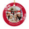 Custom Photo Red Snowflake Circle Ornament