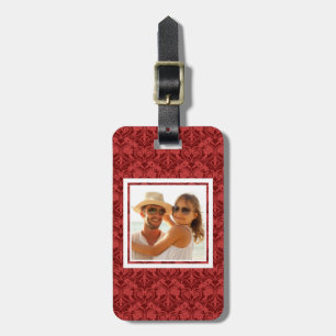 Custom Photo Red Wallpaper Luggage Tag