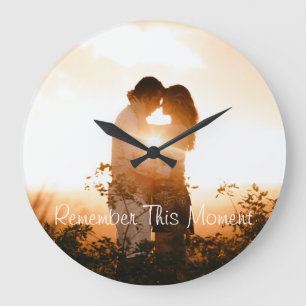 Custom Photo Remember This Moment Wedding Clocks