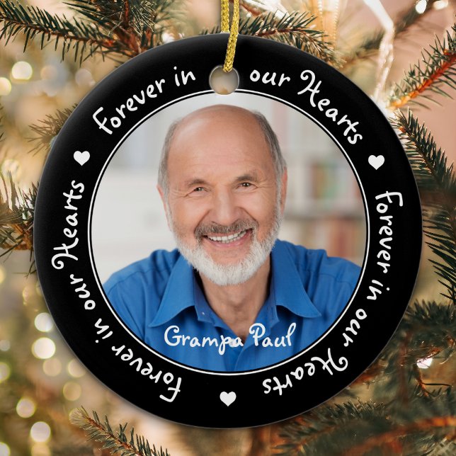 Custom Photo Remembrance Keepsake Memorial Ceramic Ornament (Creator Uploaded)