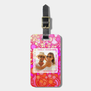 Custom Photo Retro Circles Luggage Tag