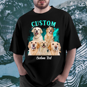 Custom Photo Retro Vintage 90s Personalize Pet Dog T-Shirt