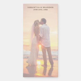 Custom Photo Romantic Wedding Couple Magnetic Notepad